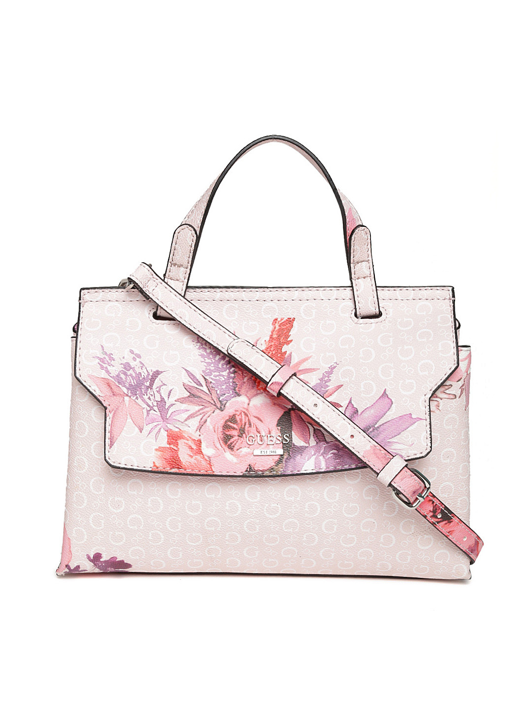 Buy GUESS Pink Printed Satchel Bag Handbags for Women 1738203 Myntra