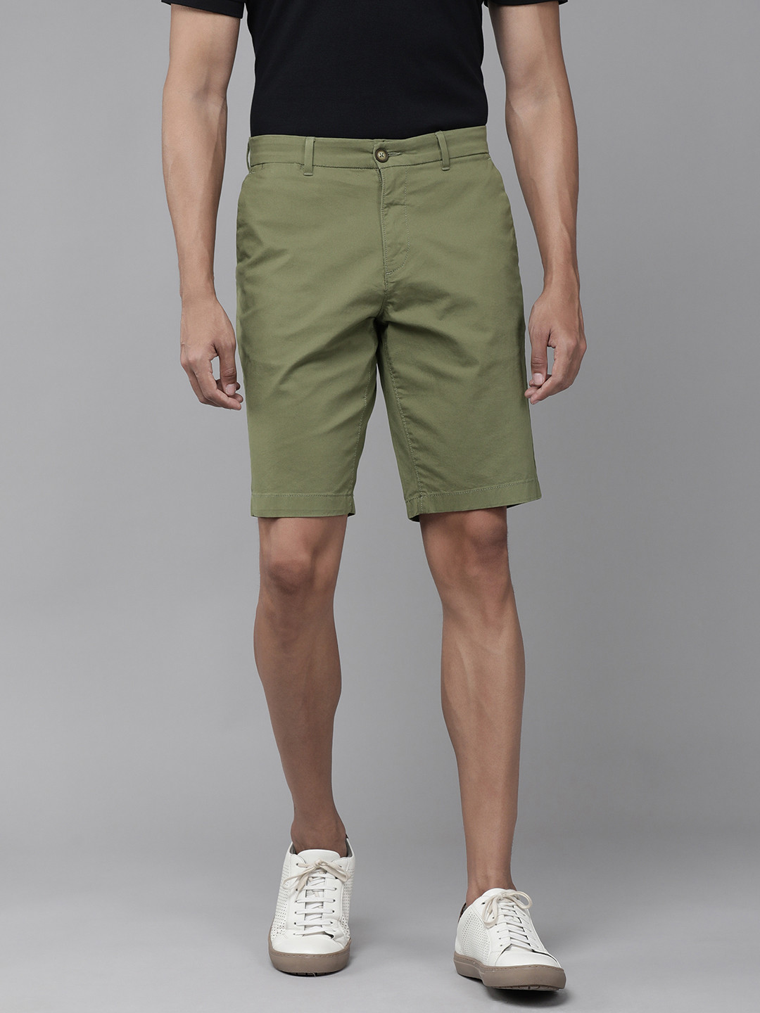 Buy U S Polo Assn Men Olive Green Slim Fit Chino Shorts Shorts for