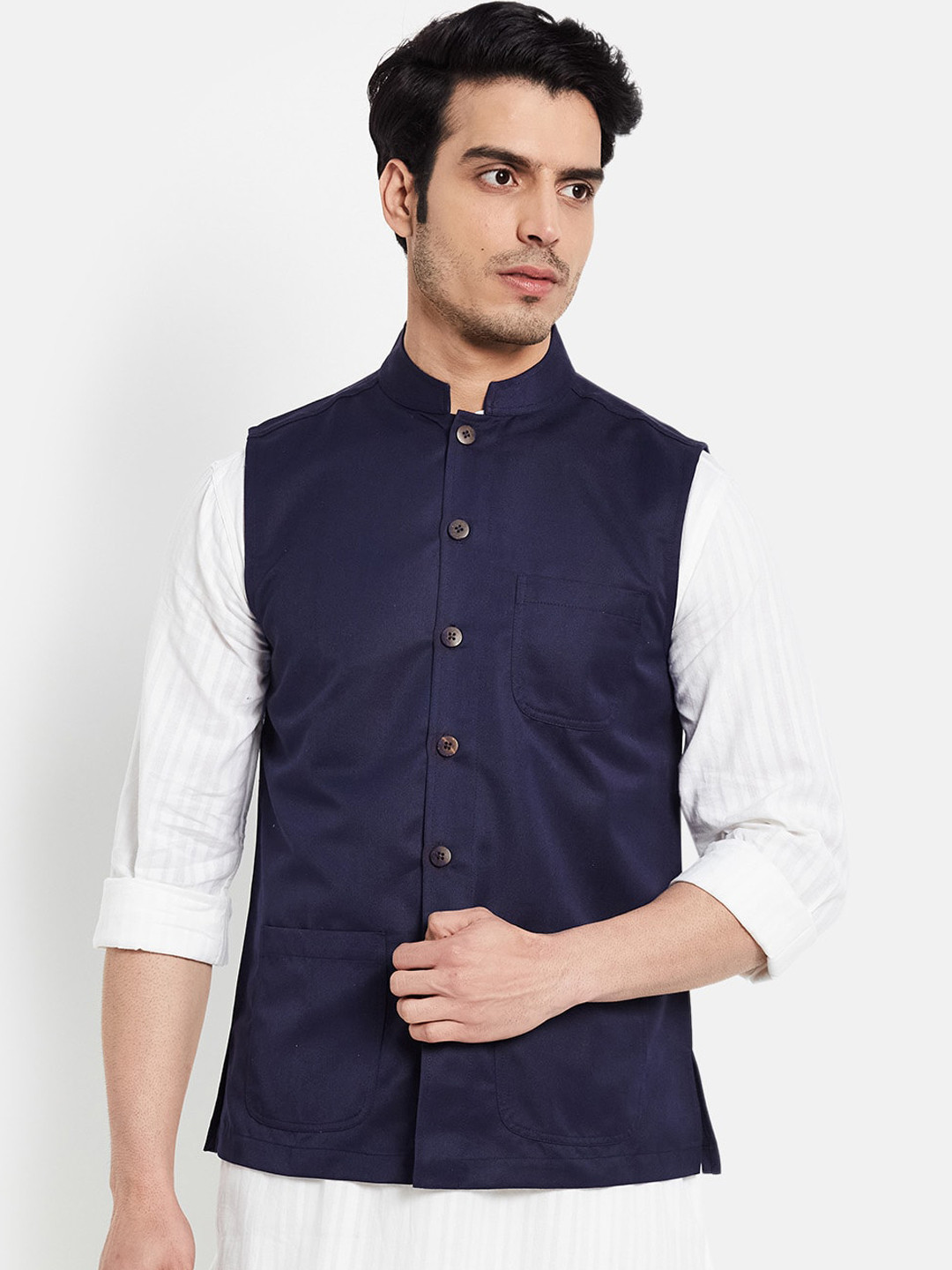 Nehru Jacket 1970s Woolen Black Men Stylish Nehru Jackets At U20b9 - Main Image