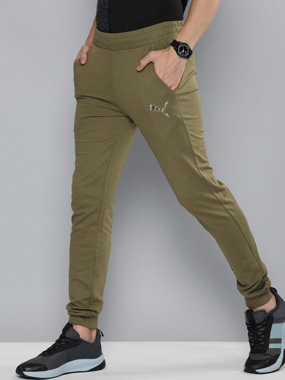 puma olive green track pants