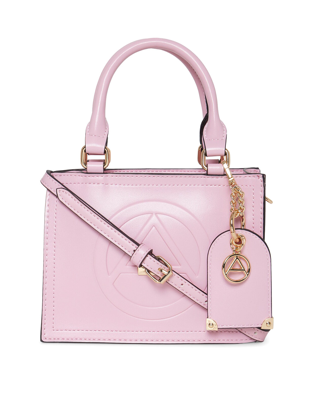 Buy ALDO Women Pink Textured Structured Handheld Bag With Applique