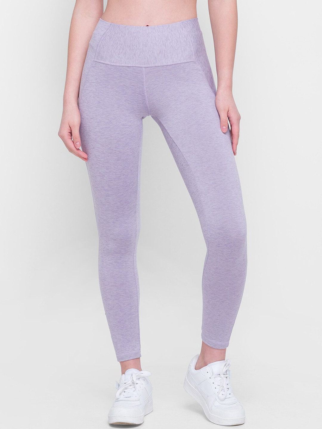 Buy Candyskin Women Lavender Solid Dry Fit Tights Tights for Women