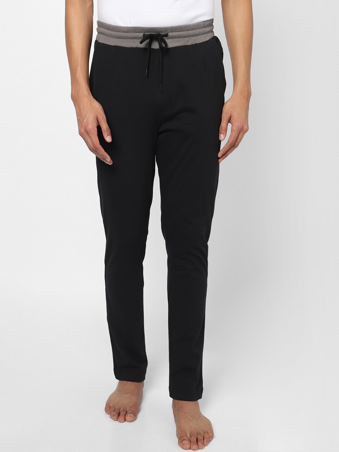 Buy Ajile By Pantaloons Men Black Solid Lounge Pant - Lounge Pants for ...