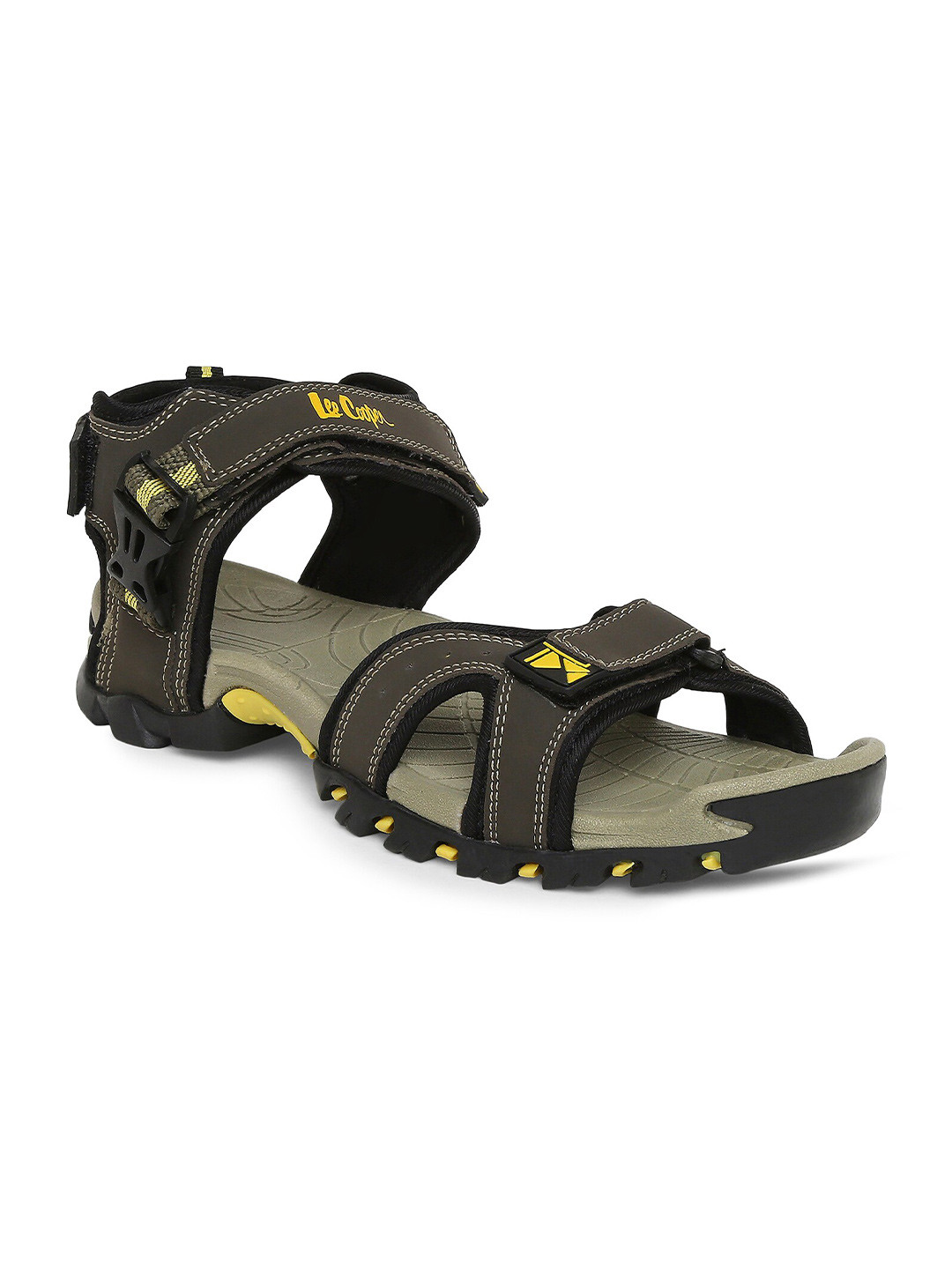 Buy Lee Cooper Men Olive Green Comfort Sandals - Sandals for Men ...