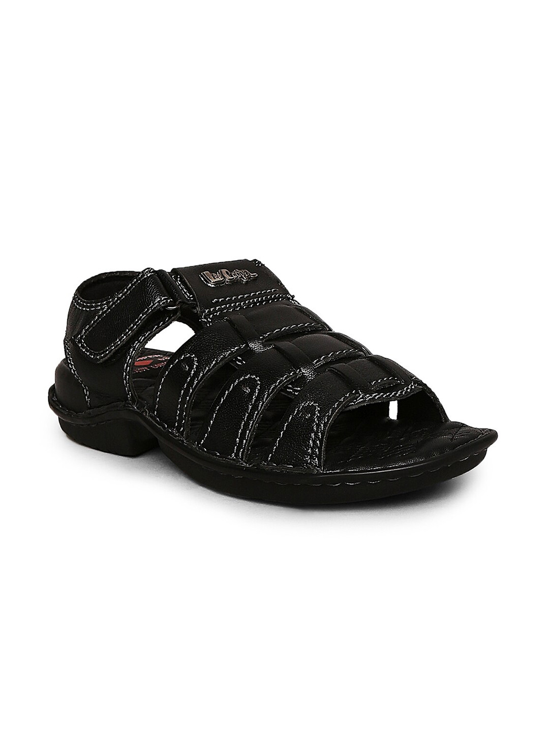Buy Lee Cooper Men Black Leather Fisherman Sandals Sandals for Men