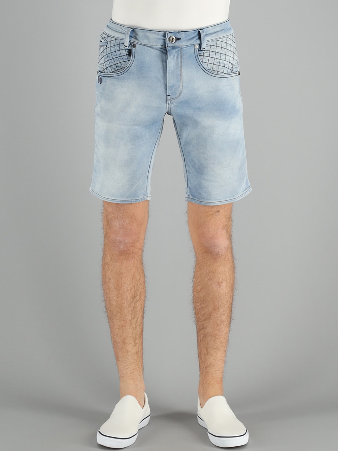 Buy FREESOUL Men Blue Washed Denim Shorts Shorts for Men 17412588