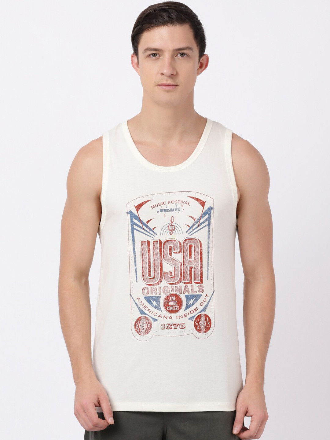 Buy Jockey Men White Printed Cotton Lounge Tshirts Lounge Tshirts for