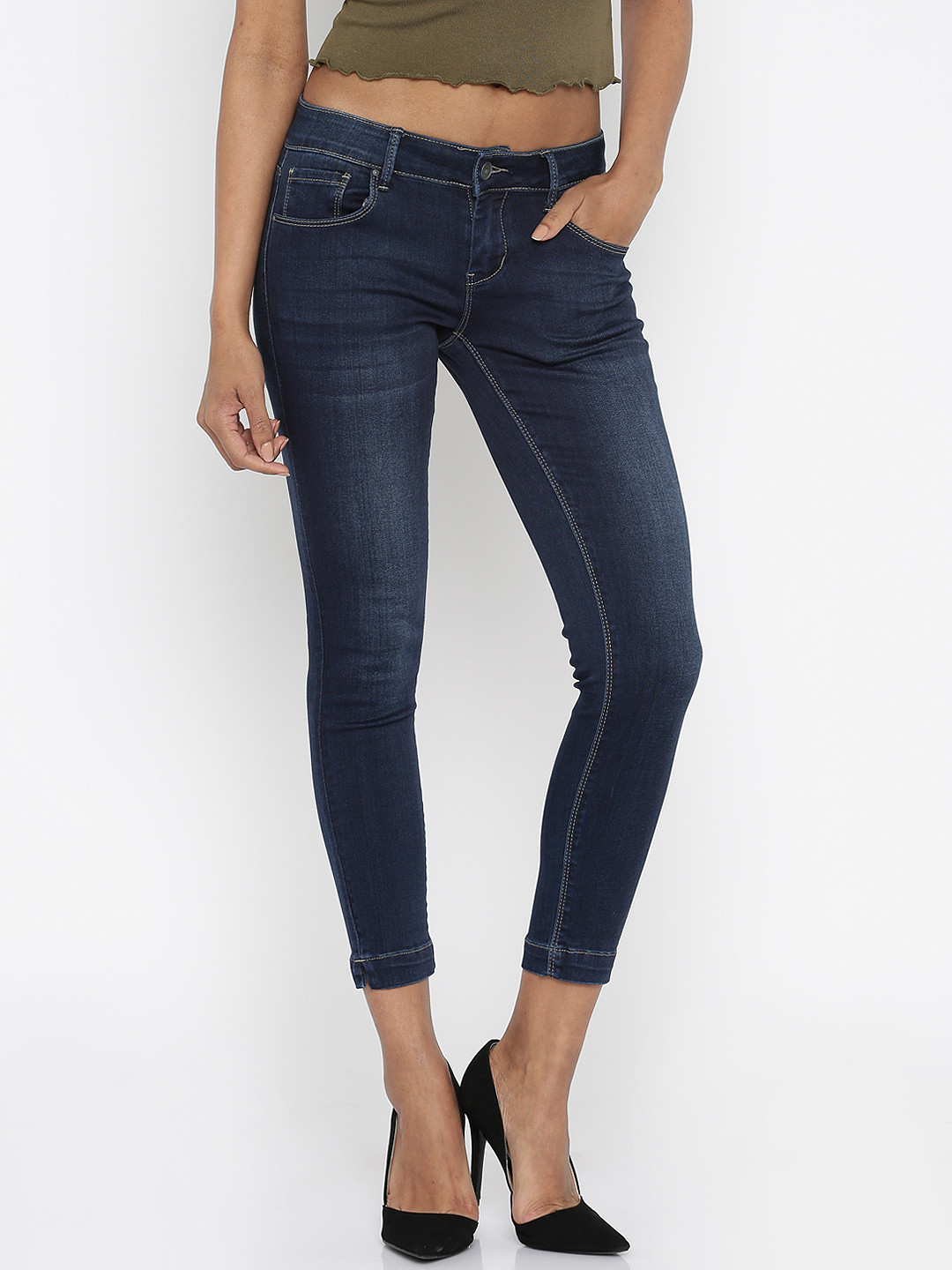 Buy Deal Jeans Blue Skinny Fit Mid Rise Clean Look Stretchable Jeans