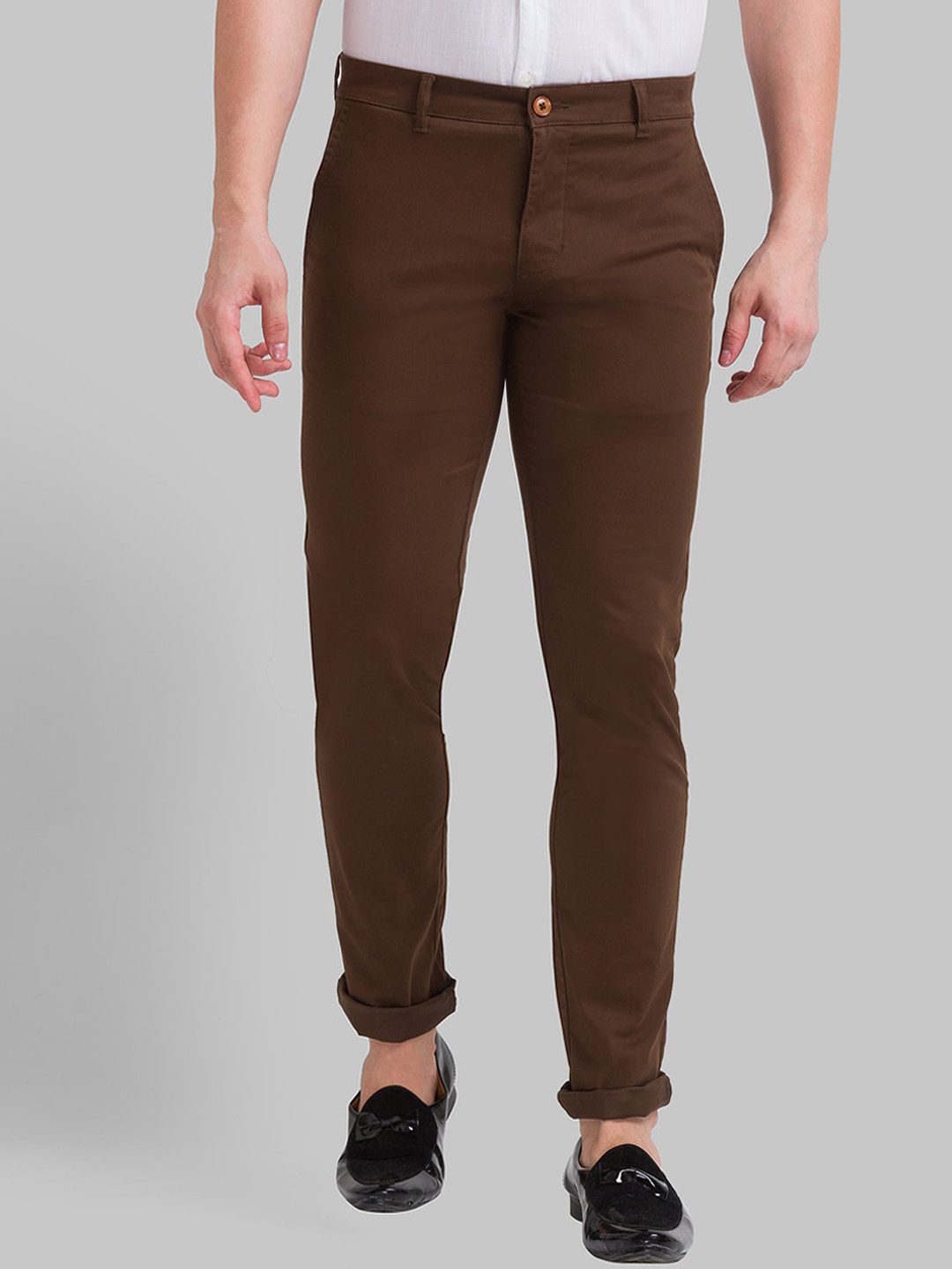 Buy Parx Men Brown Tapered Fit Trousers - Trousers for Men 17419936 ...