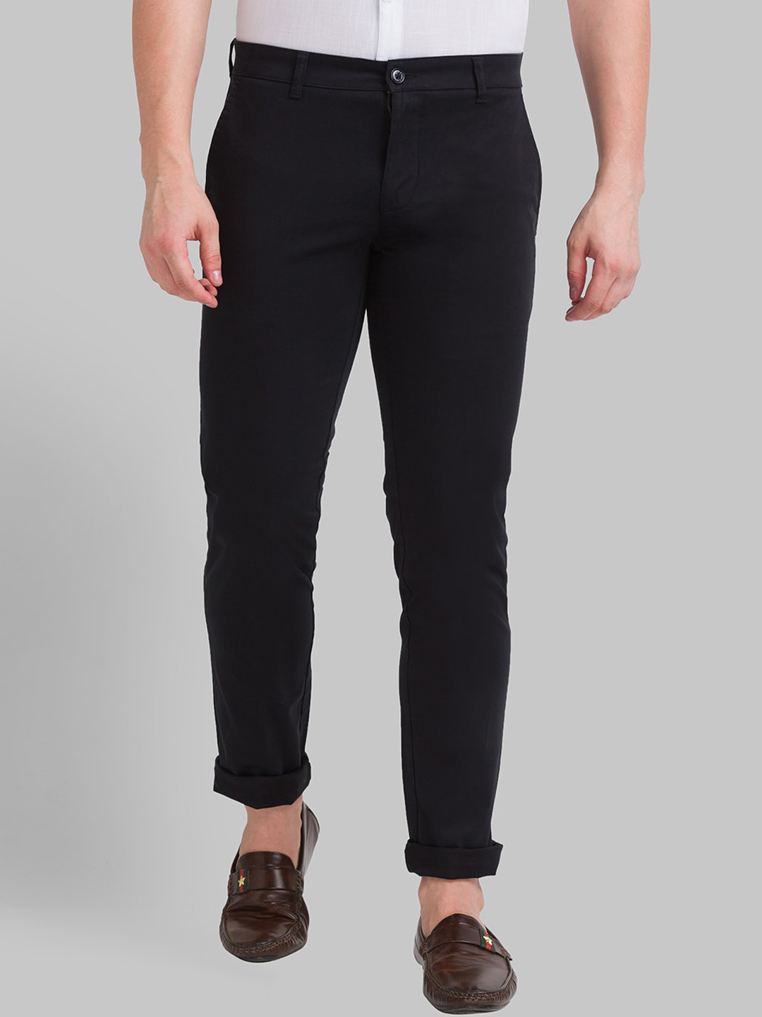 Buy Parx Men Black Tapered Fit Trousers - Trousers for Men 17419944 ...