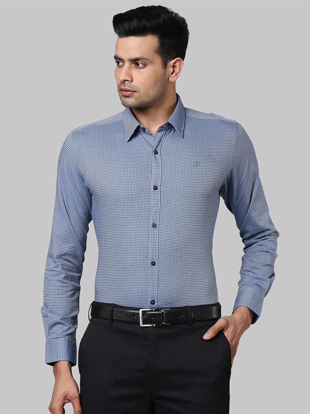 Buy Raymond Men Blue Slim Fit Cotton Formal Shirt Shirts for Men