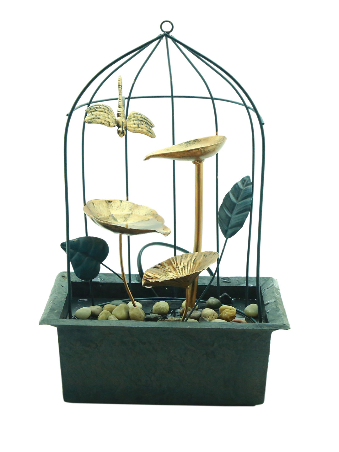 Buy Importwala Gold Toned & Black Bird Cage LED Fountain Fountains