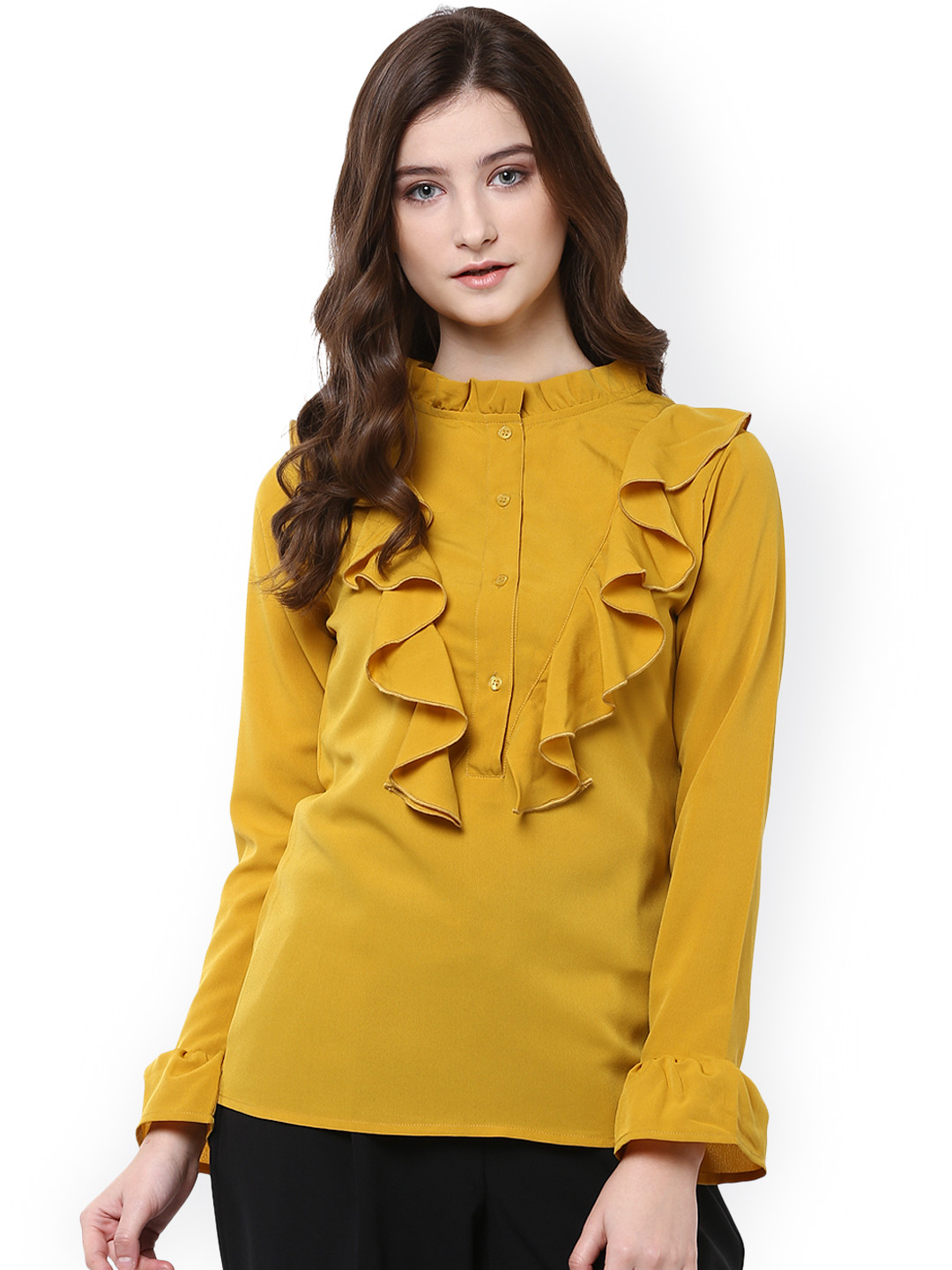 Buy Calgari Mustard Yellow Top Tops for Women 1742293 Myntra