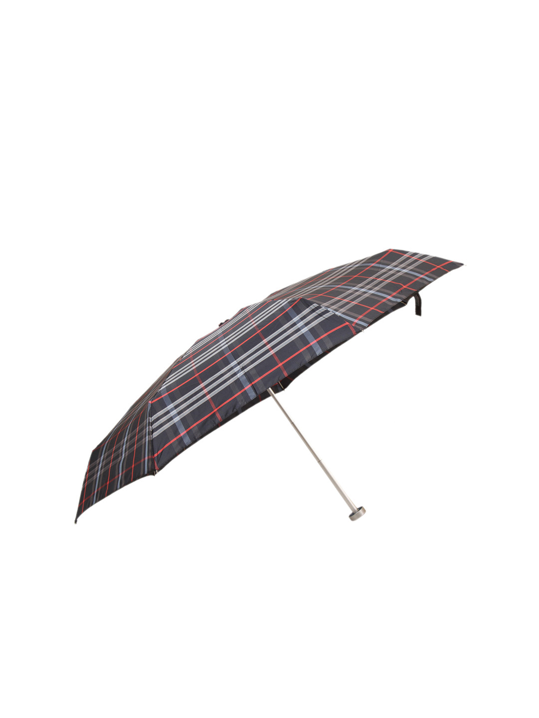 Buy Calvadoss Men Navy Blue & White Checked 3 Fold Umbrella Umbrellas