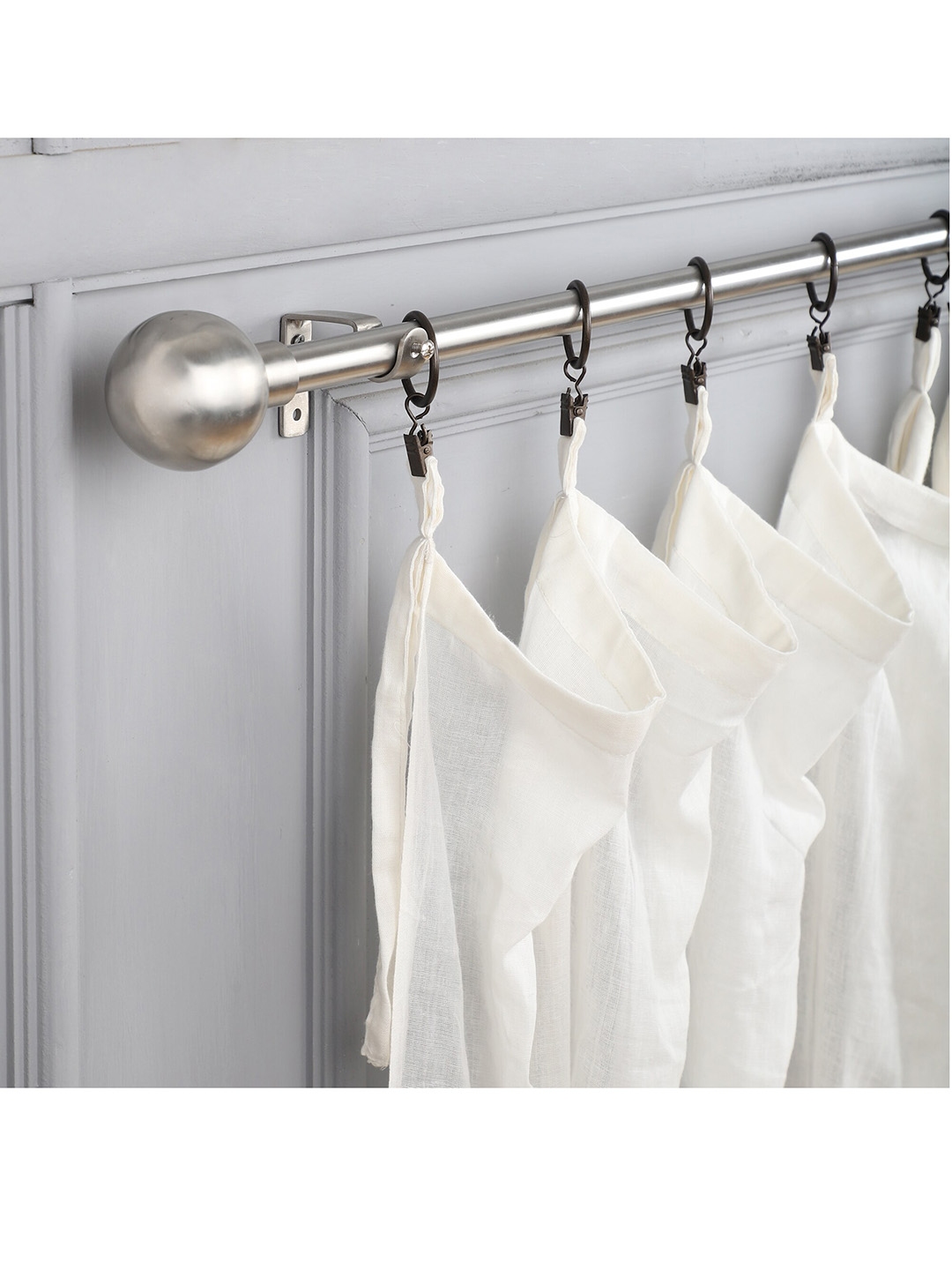 Buy The Decor Mart Steel Toned Extendable Curtain Rods With Brackets