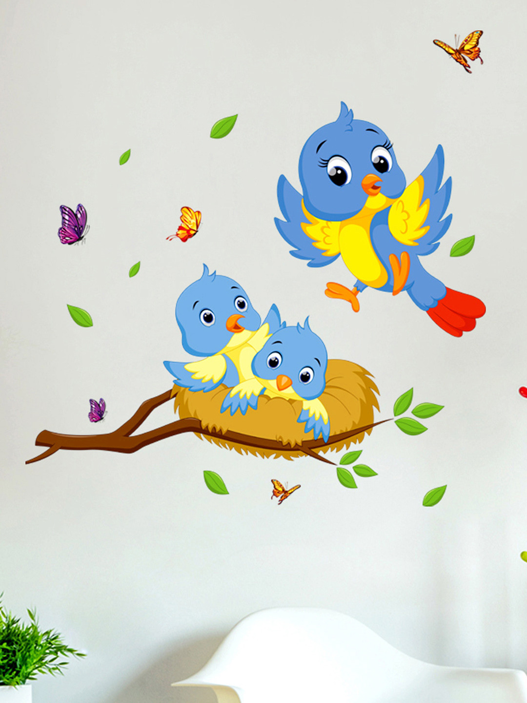 Buy Aspire Multicoloured Happy Birds Wall Sticker Decals And Stickers