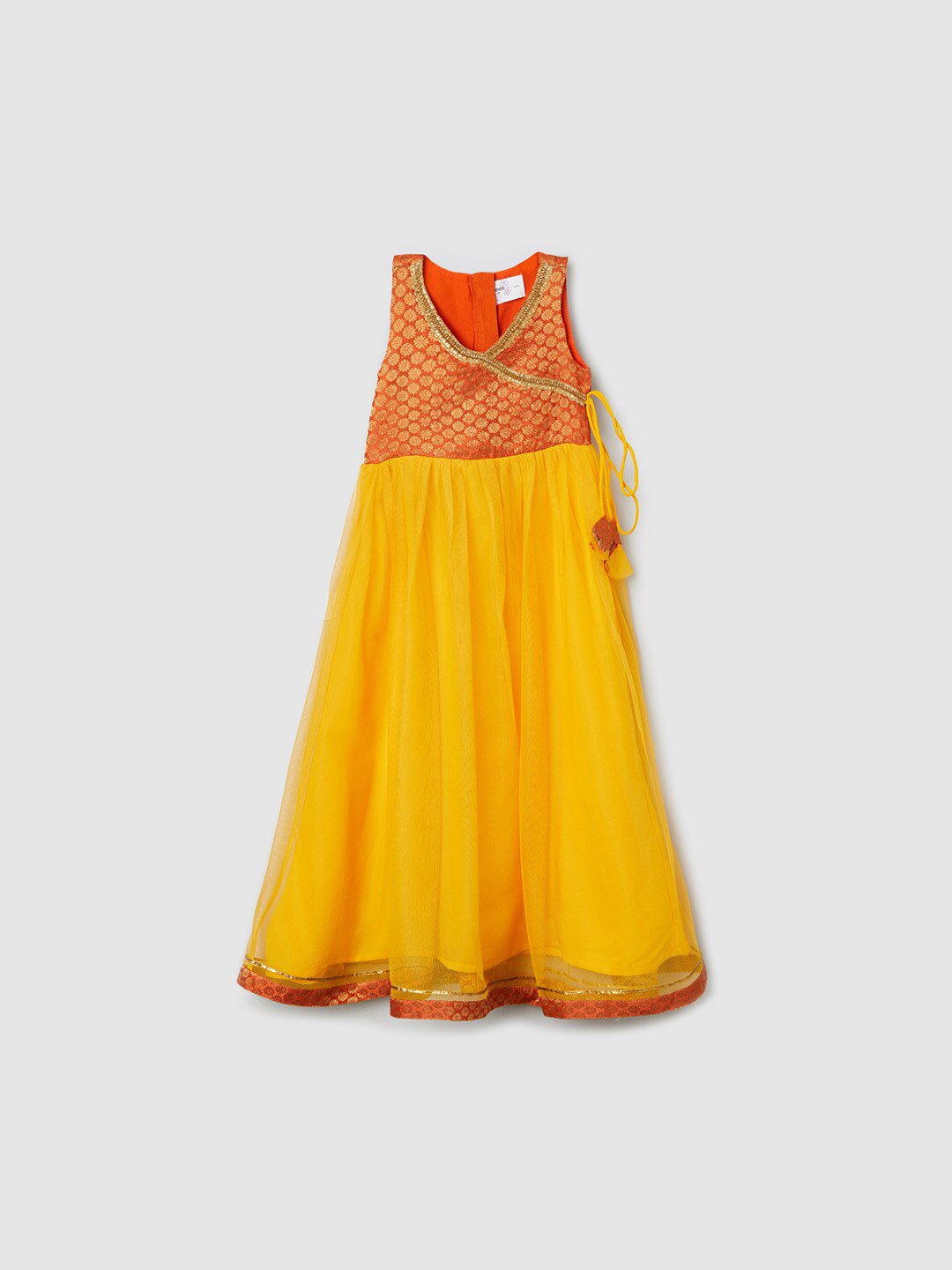 Buy Max Girls Orange & Yellow Ethnic Empire Dress Ethnic Dresses for