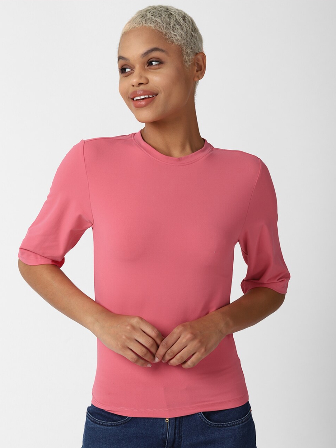 Buy FOREVER 21 Women Pink Solid Top - Tops for Women 17430836 | Myntra
