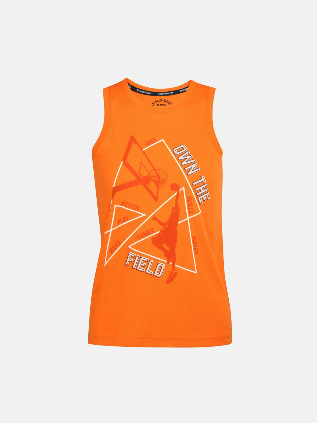 Buy Jockey Boys Golden Poppy Orange Printed Cotton Thermal Top