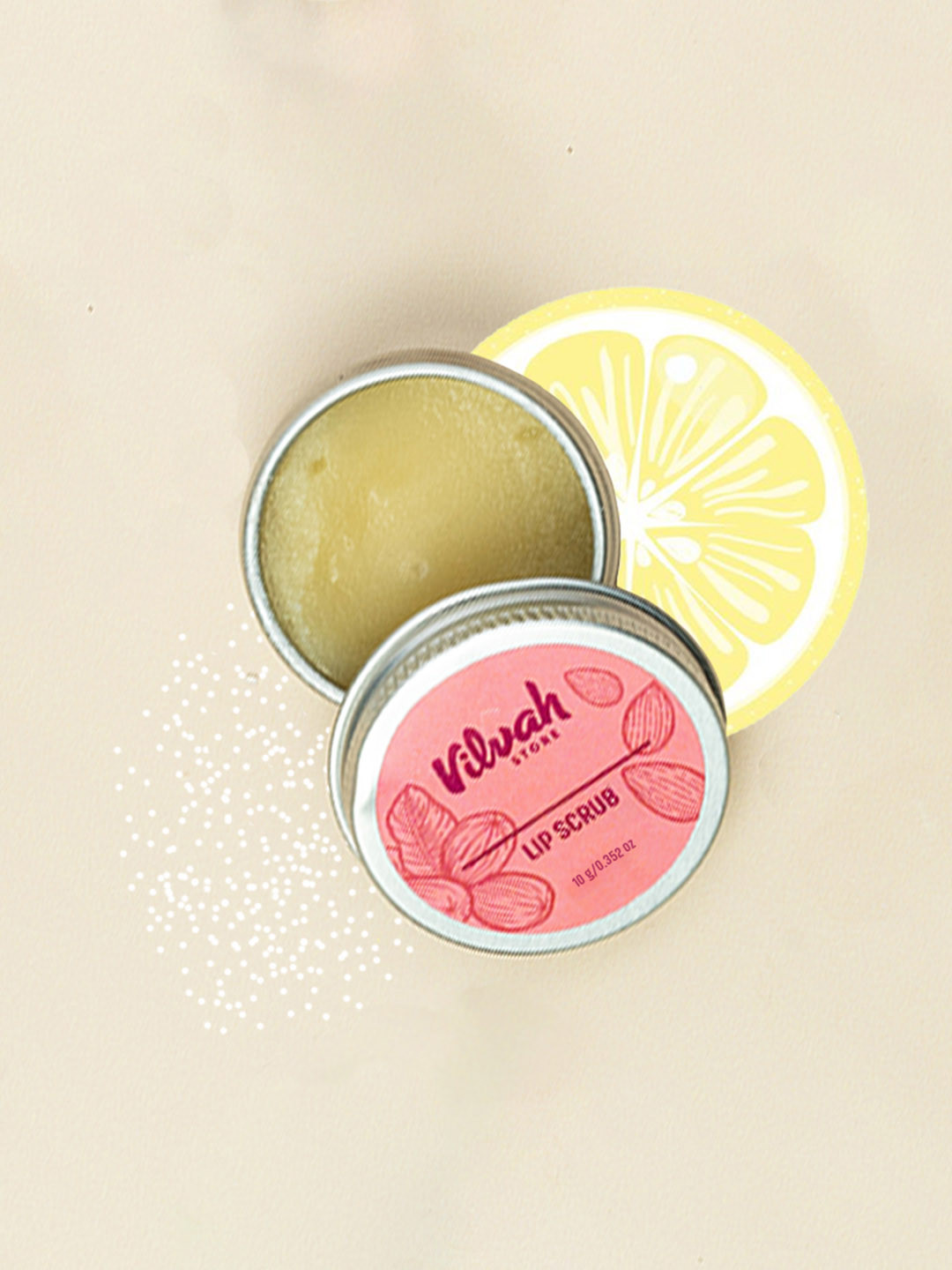 Buy Vilvah Store Exfoliating Lip Scrub With Sugar, Honey & Almond Oil