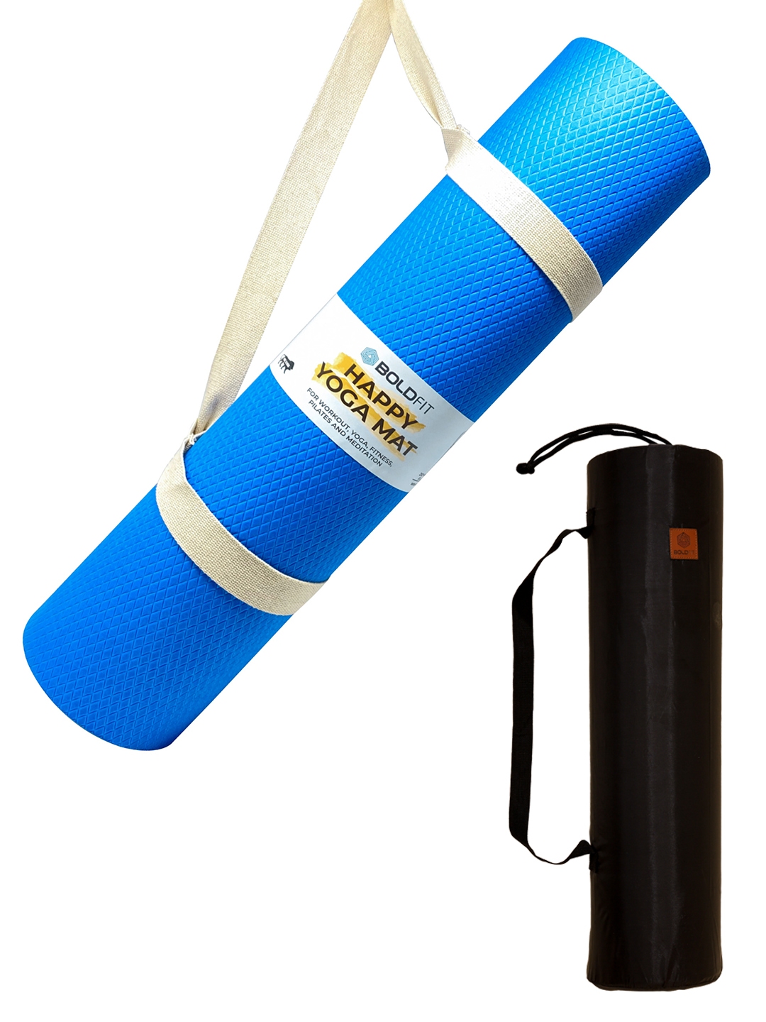Buy BOLDFIT Blue Solid Anti Slip Yoga Mat - Yoga Mats for Unisex ...