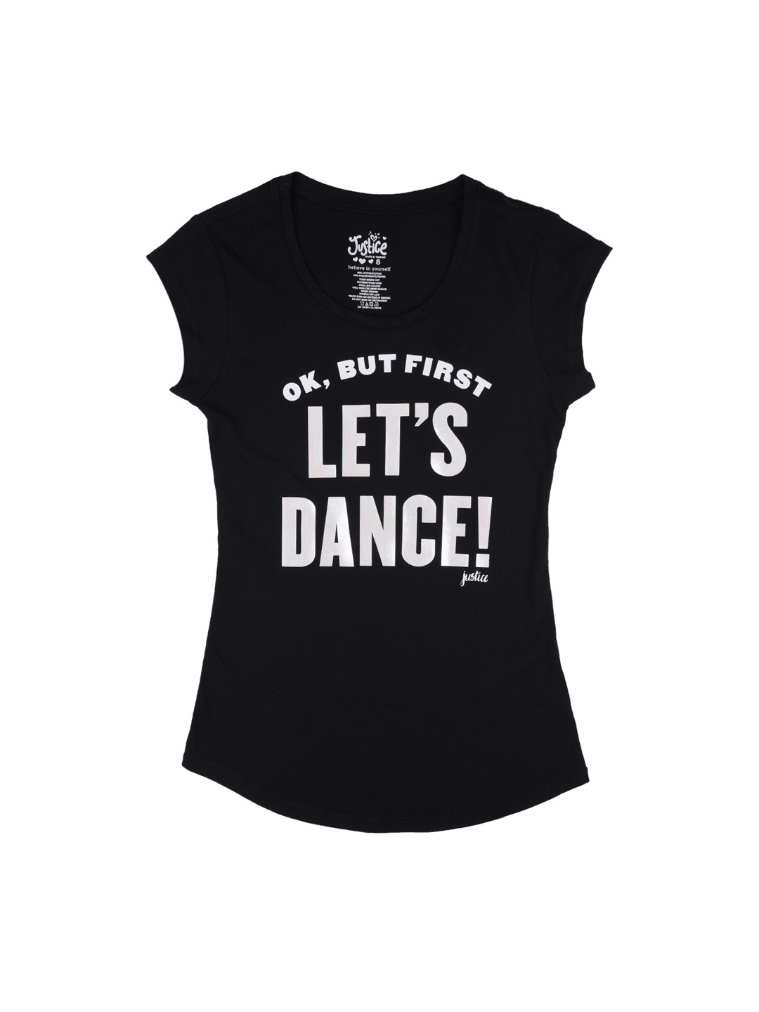 Buy JUSTICE Girls Black Printed T Shirt - Tshirts for Girls 1743748 ...