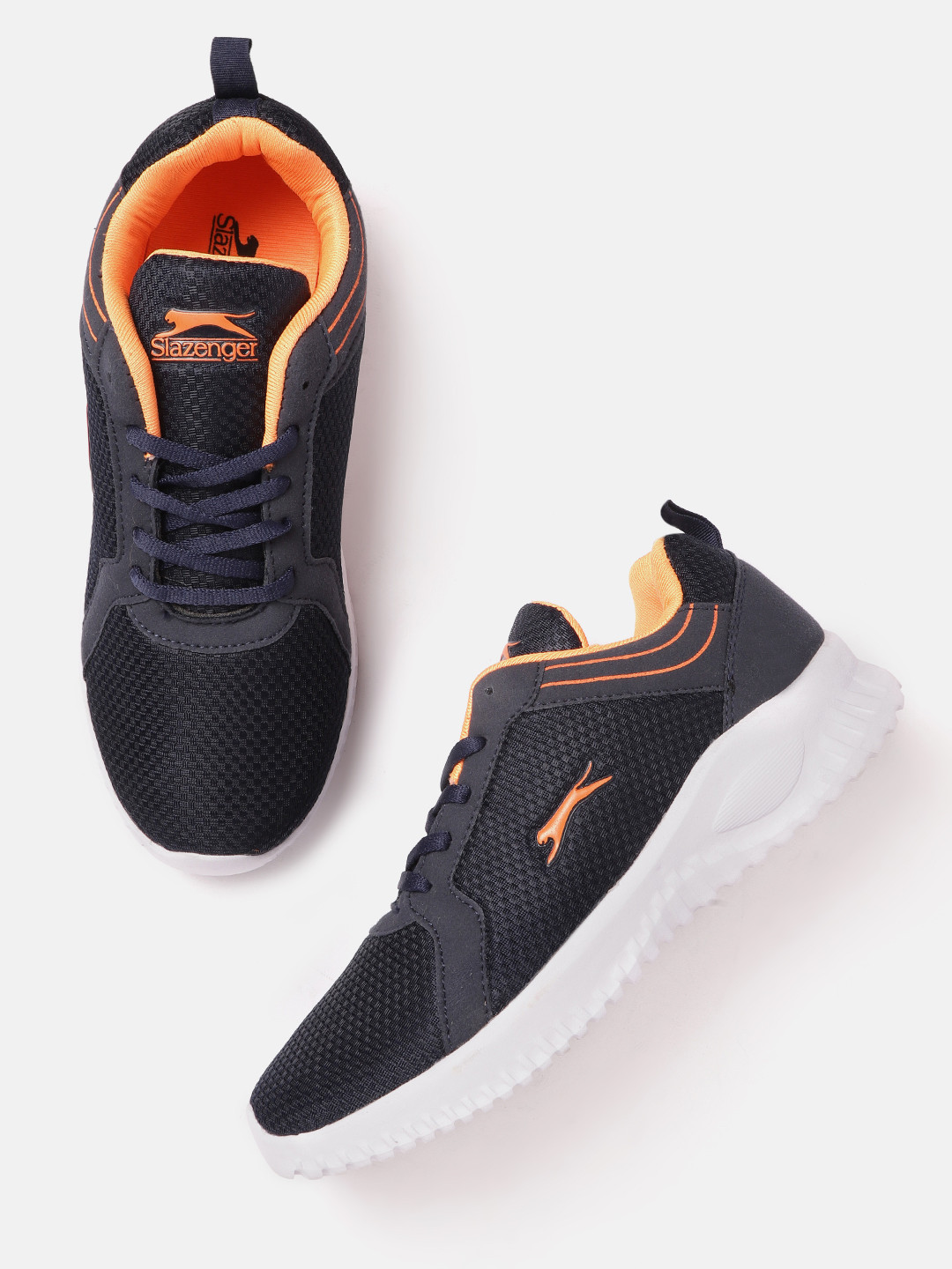 Buy Slazenger Men Navy Blue Woven Design Running Shoes Sports Shoes