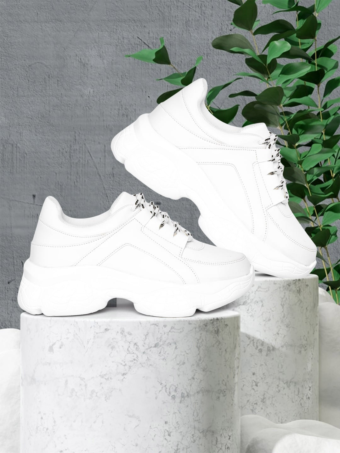 Buy VENDOZ Women White Lightweight Sneakers Casual Shoes for Women