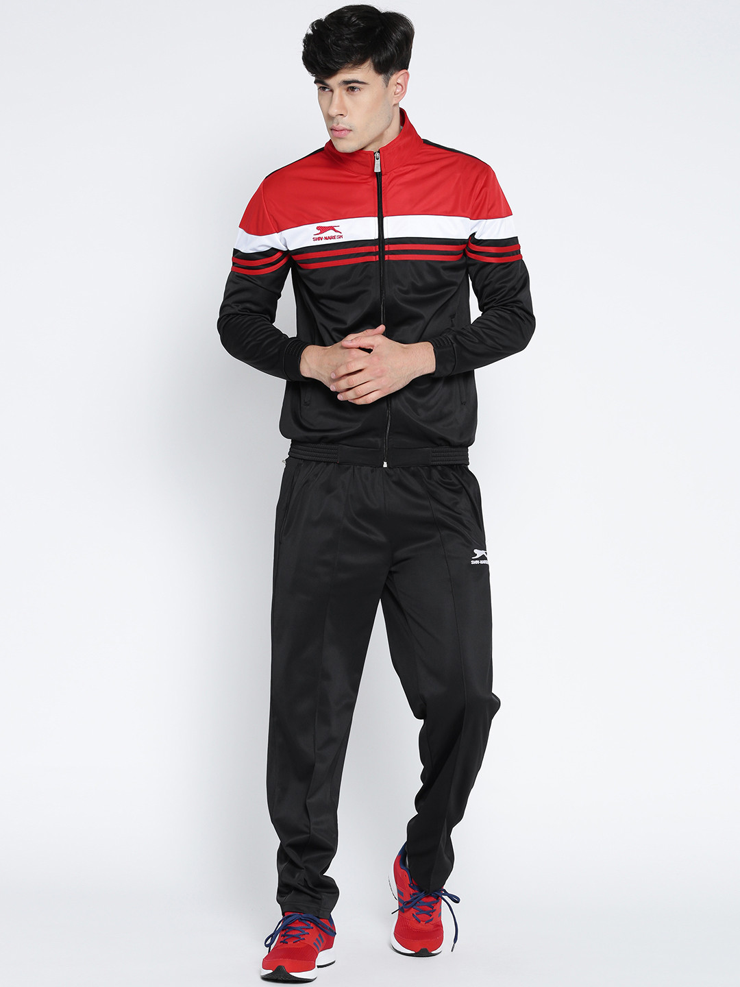 Buy Shiv Naresh Black Striped Detail Tracksuit Tracksuits for Men