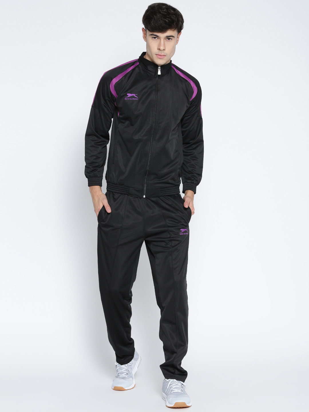Buy Shiv Naresh Black Solid Tracksuit Tracksuits for Men 1744277 Myntra