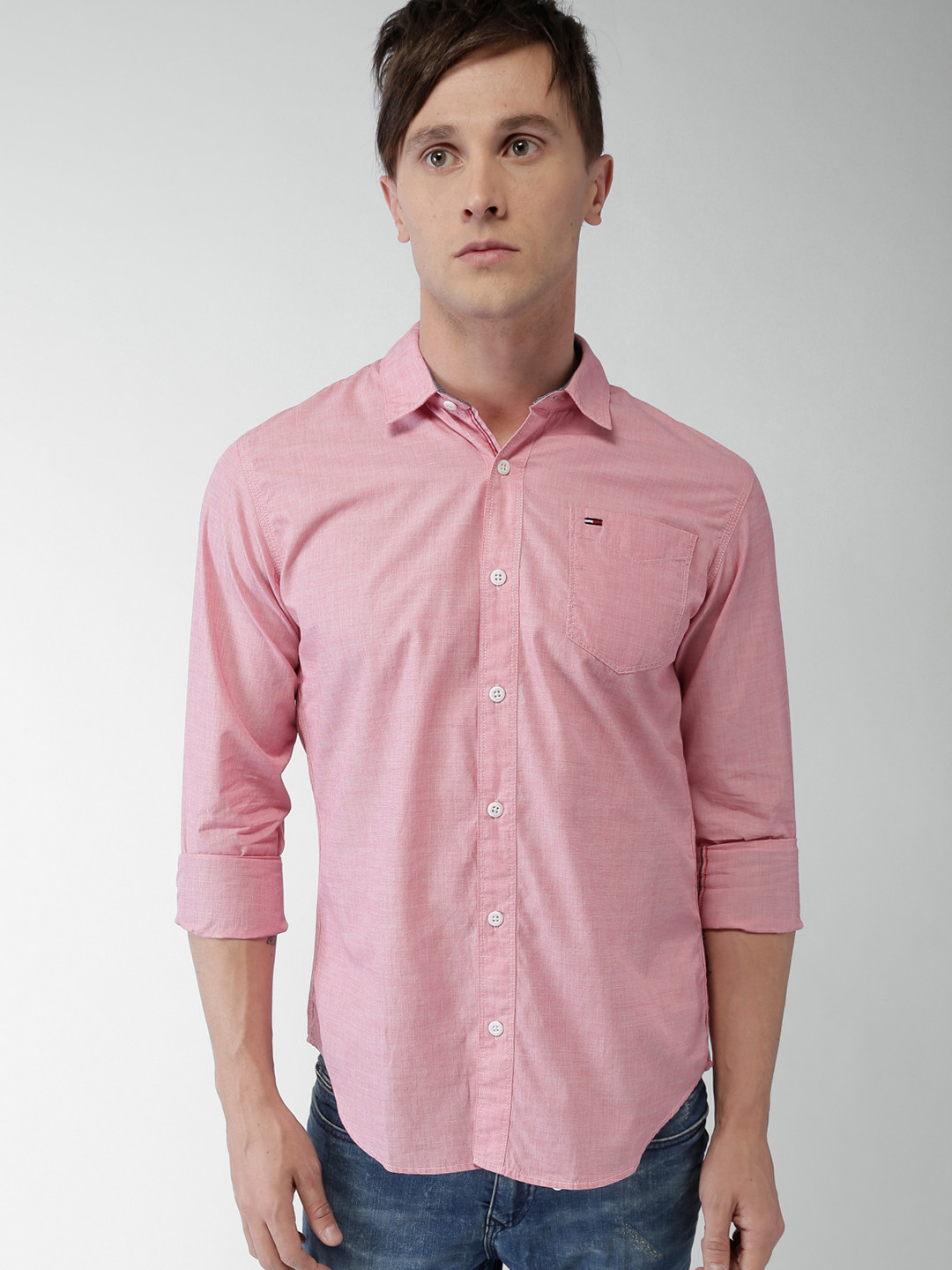 Buy Tommy Hilfiger Pink Casual Shirt - Shirts for Men 1744361 | Myntra