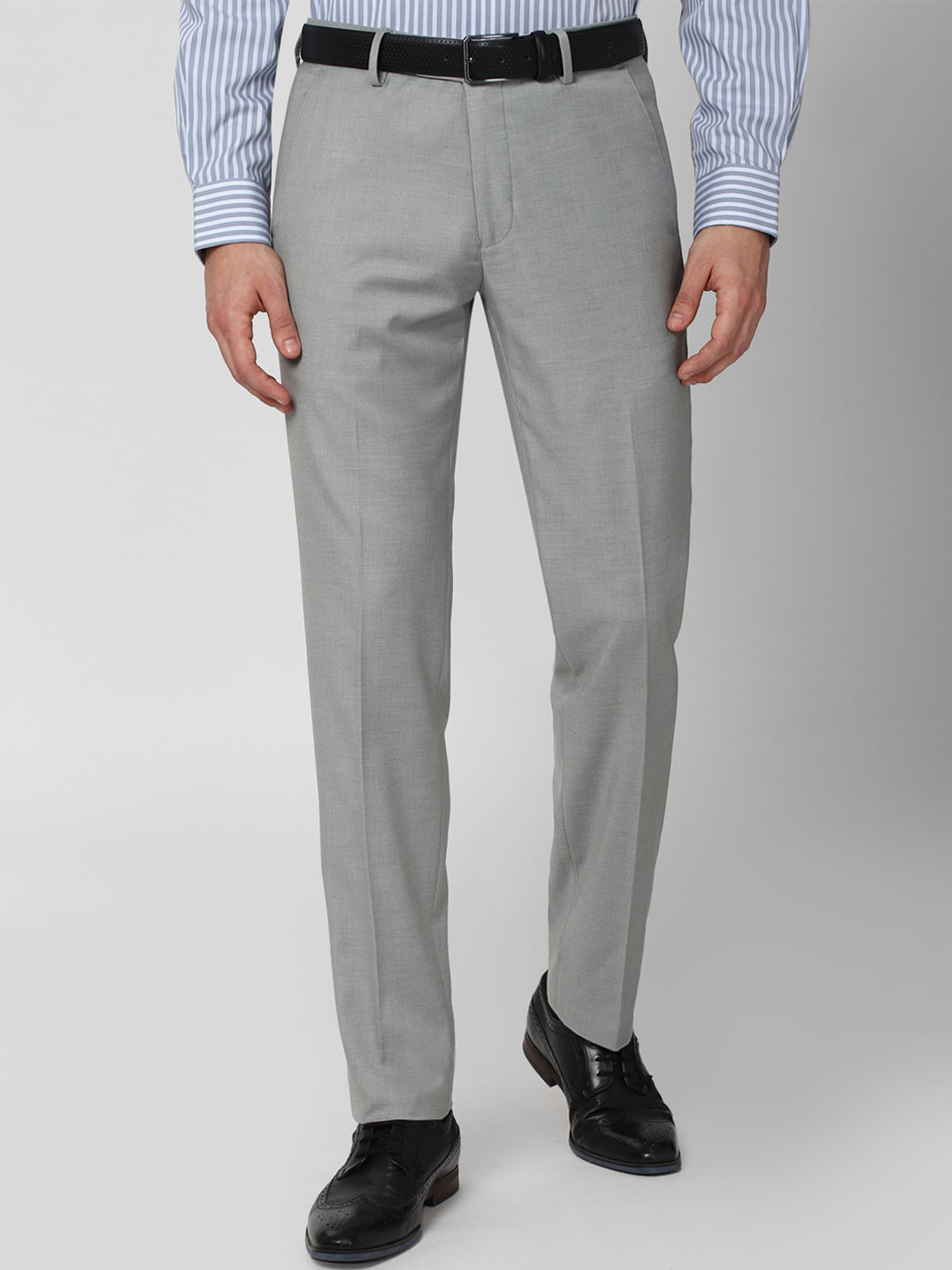 Buy Van Heusen Men Grey Slim Fit Trousers - Trousers for Men 17450678 ...