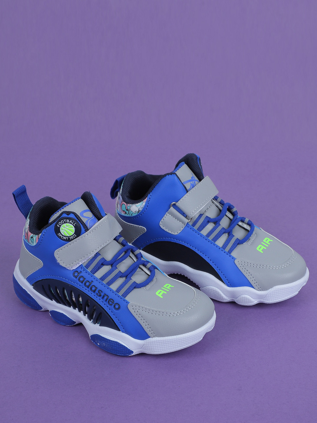 Buy FEETWELL SHOES Unisex Kids Grey Printed PU Slip On Sneakers