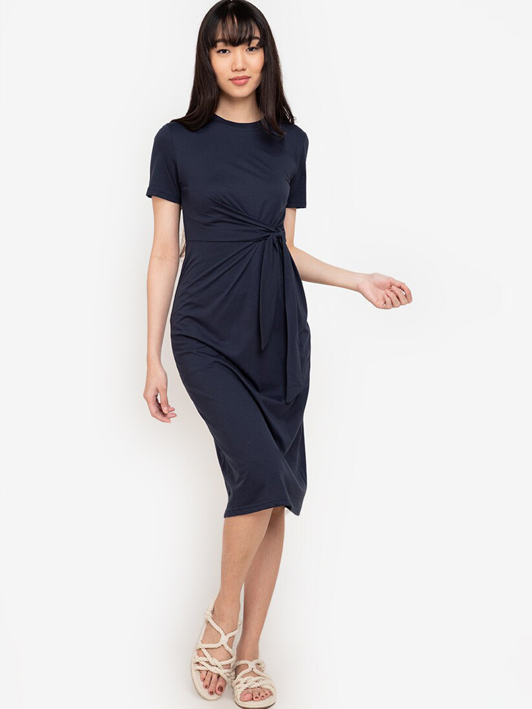 Buy ZALORA BASICS Women Navy Blue Sheath Dress Dresses for Women