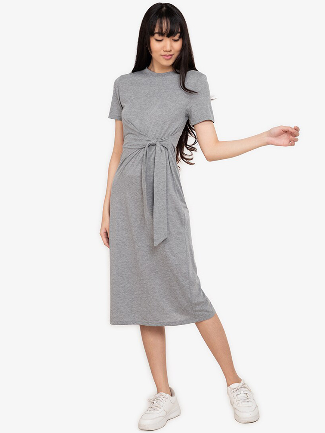Buy ZALORA BASICS Grey Midi Dress Dresses for Women 17451876 Myntra