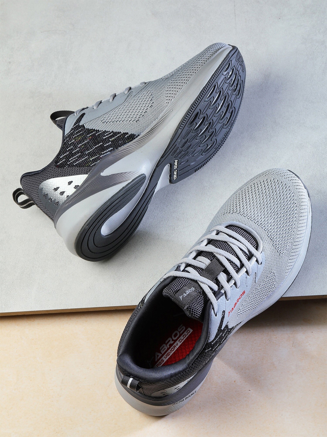 Buy ABROS Men Grey Mesh Running Shoes - Sports Shoes for Men 17452550 ...