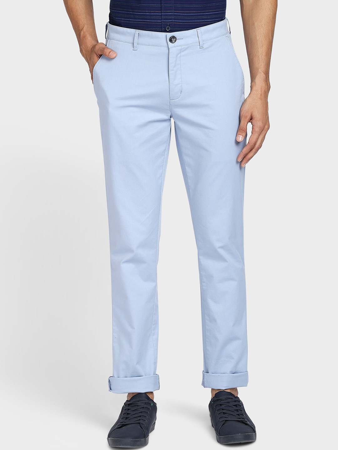 Buy ColorPlus Men Blue Trousers - Trousers for Men 17455008 | Myntra
