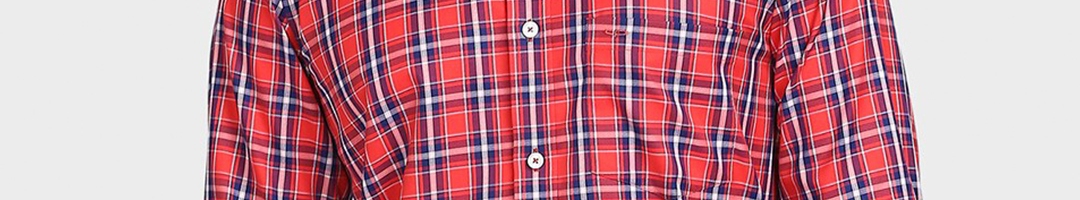 Buy ColorPlus Men Red Tailored Fit Checked Casual Shirt - Shirts for ...