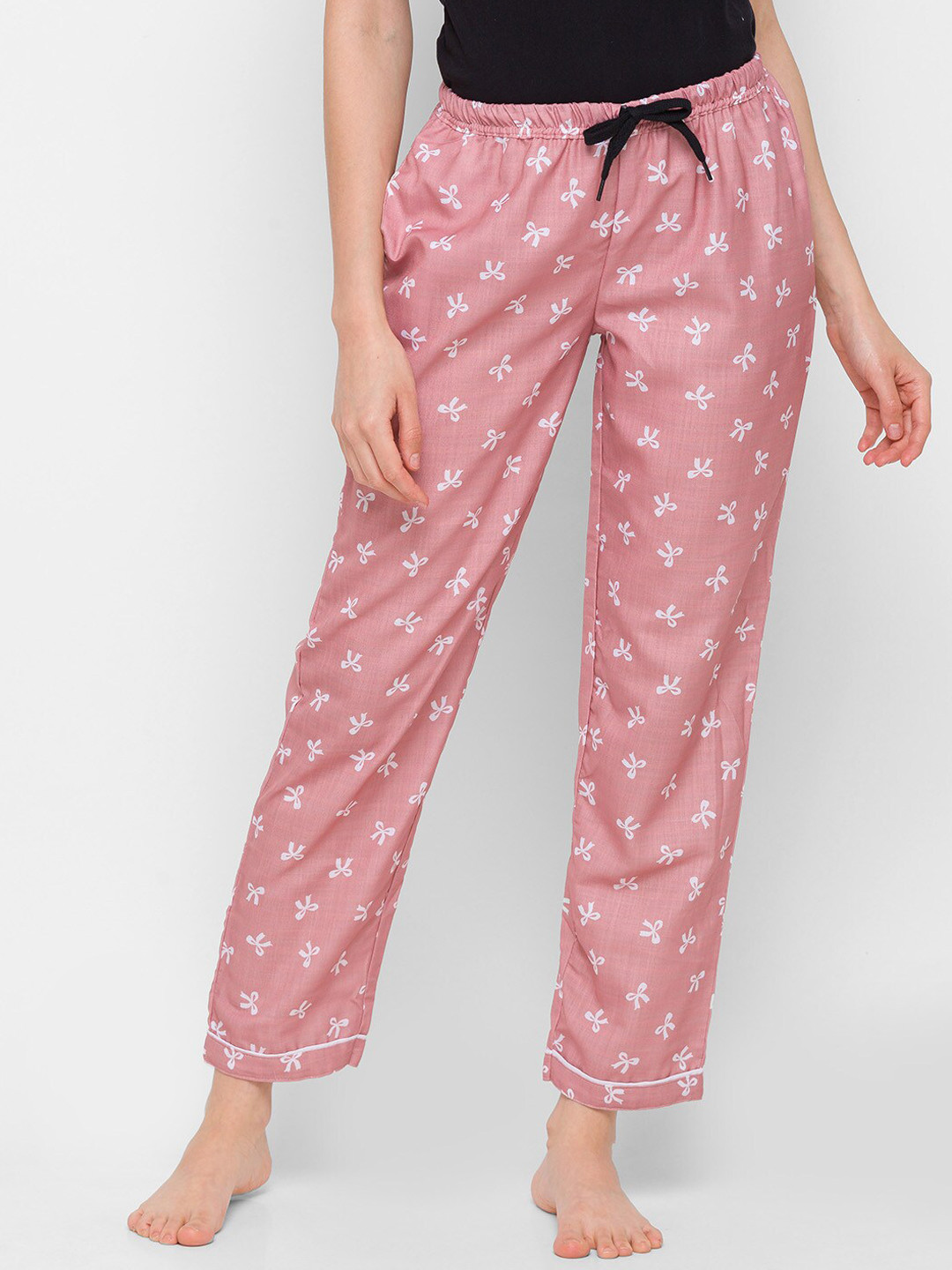 Buy NOIRA Women Light Brown Printed Cotton Lounge Pants - Lounge Pants ...