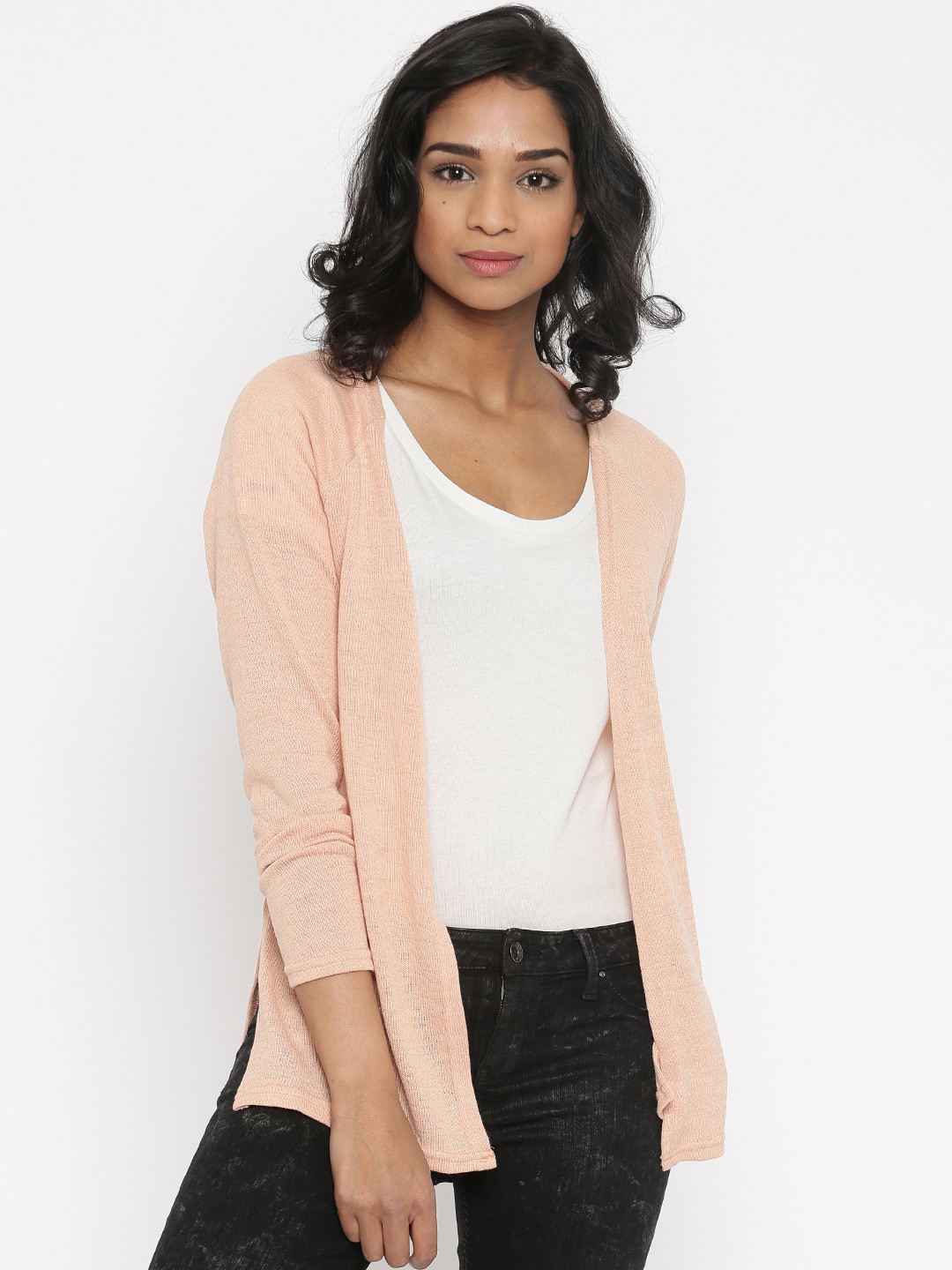 Buy Vero Moda Peach Coloured Shrug Shrug for Women 1745578 Myntra