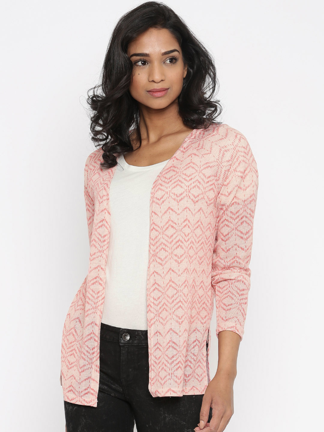 Buy Vero Moda Peach Coloured Self Design Shrug Shrug for Women 1745580 Myntra