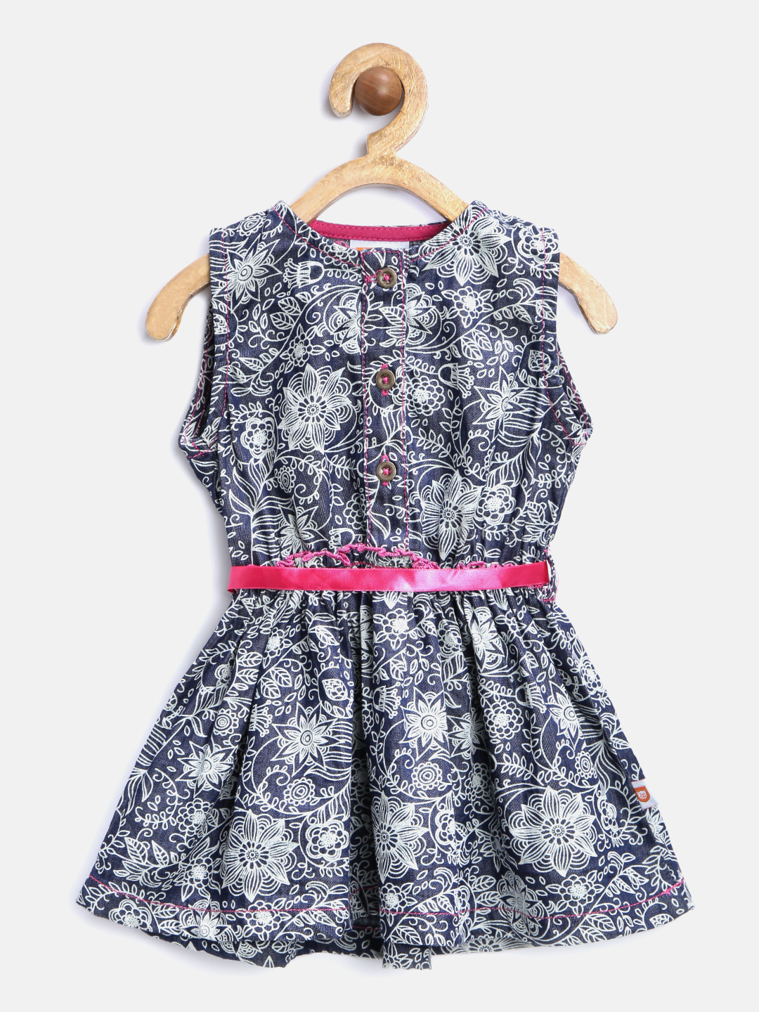 Buy Baby League Girls Printed Chambray Fit & Flare Dress Dresses for