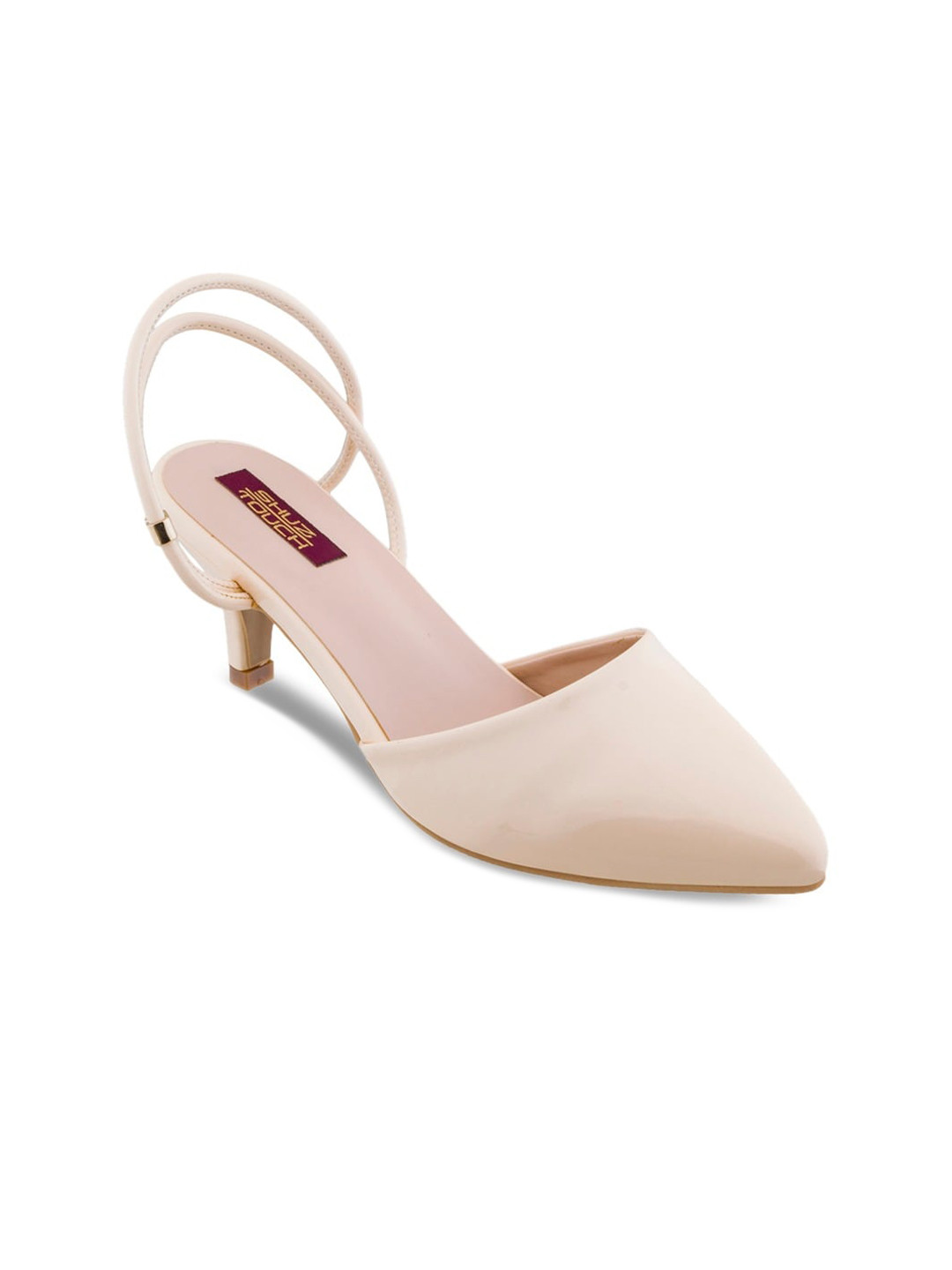 Buy SHUZ TOUCH Cream Coloured Kitten Pumps Heels for Women 17459158 Myntra