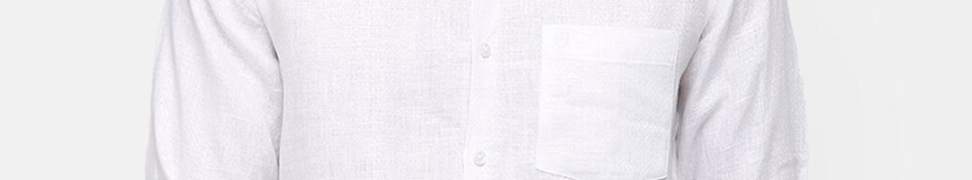 Buy Linen Club Men White Casual Regular Fit Linen Shirt - Shirts for ...