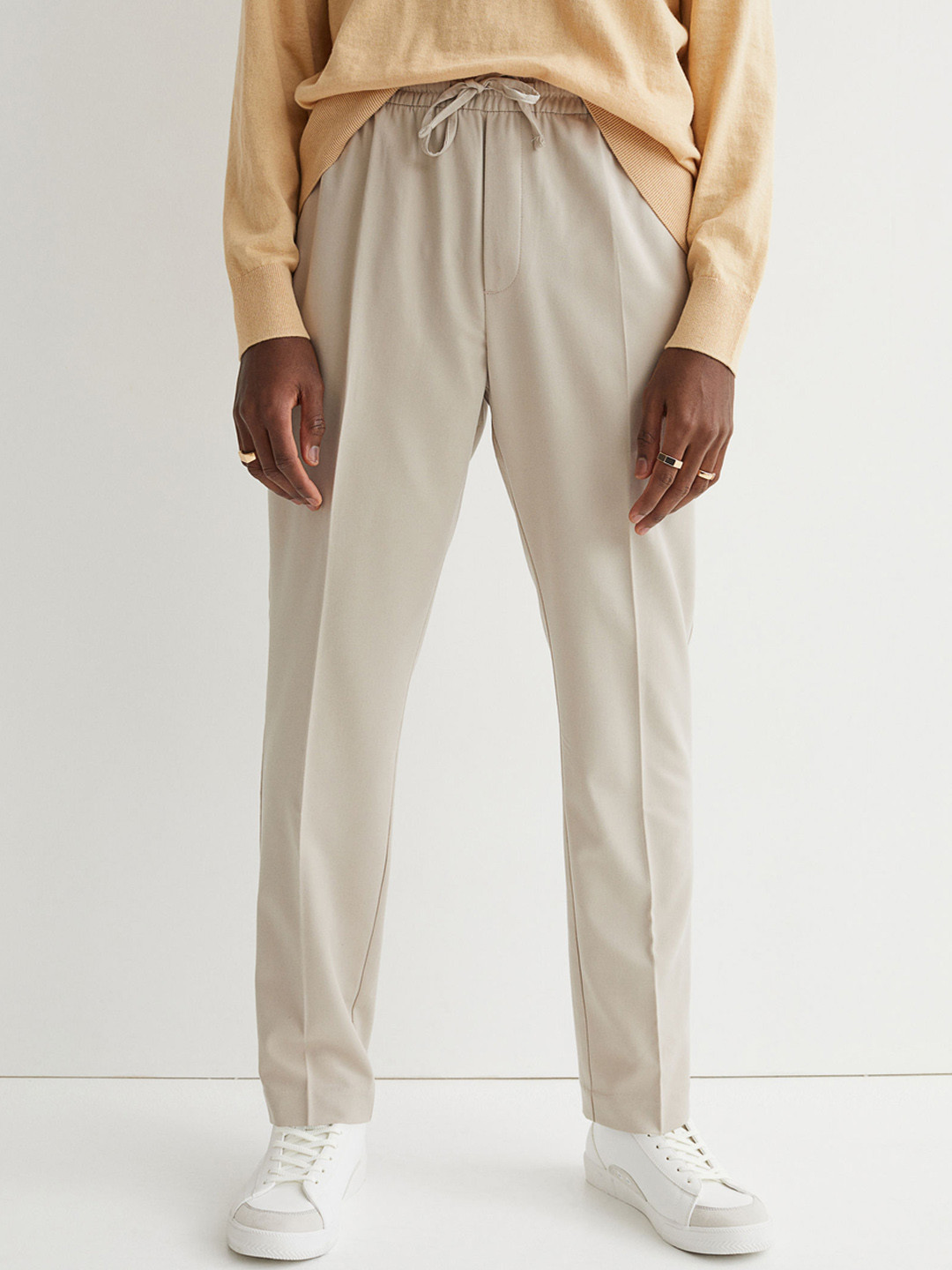 Buy H&M Men Beige Slim Fit Joggers Trousers for Men 17465174 Myntra