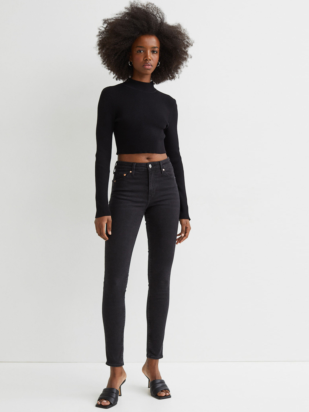 Buy H&M Women Black Solid Skinny Regular Jeans Jeans for Women