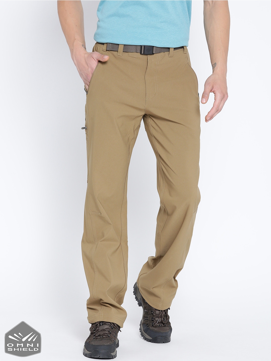 Buy Columbia Men Khaki Maxtrail Low Rise Casual Hiking Trousers ...