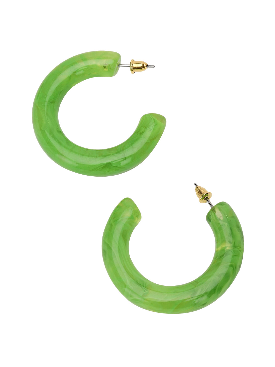 Buy FOREVER 21 Green Contemporary Half Hoop Earrings Earrings for