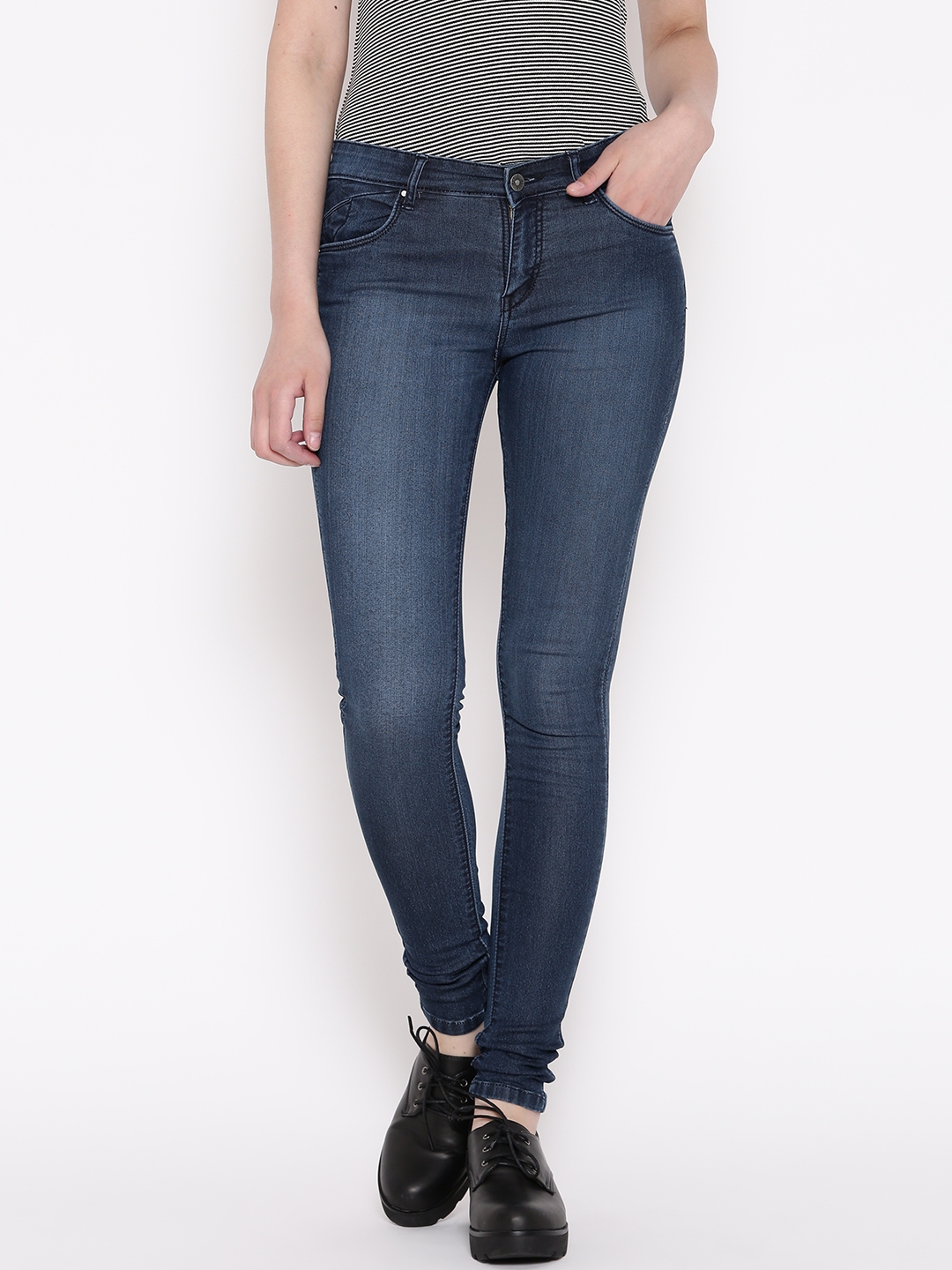 skinny fit high rise jeans for women