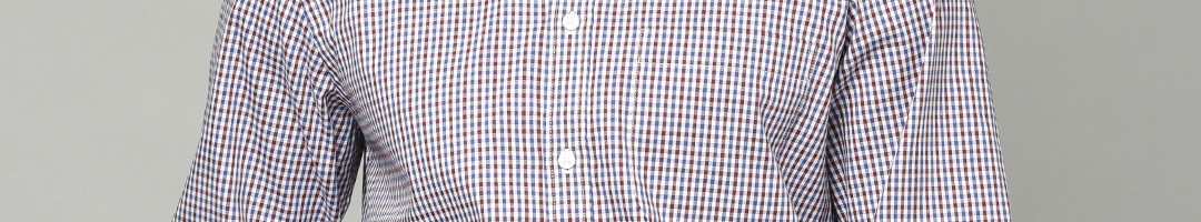Buy Marks & Spencer White & Maroon Checked Formal Shirt - Shirts for ...